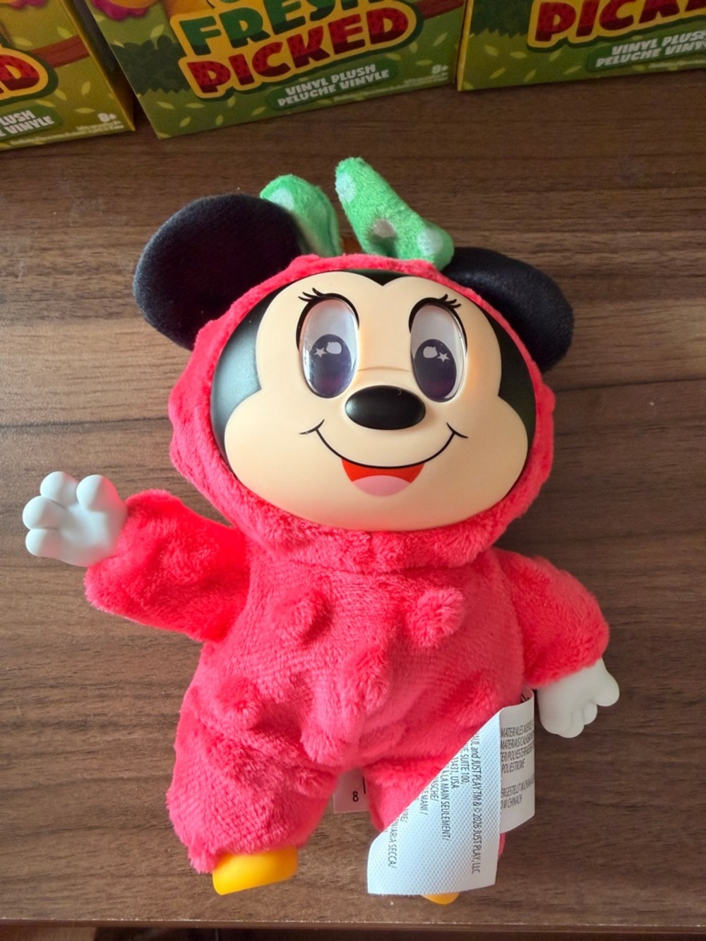 NWOT - MINNIE - HAPPY HAUL Disney Vinyl-Faced Plush in Fruit Onesie
